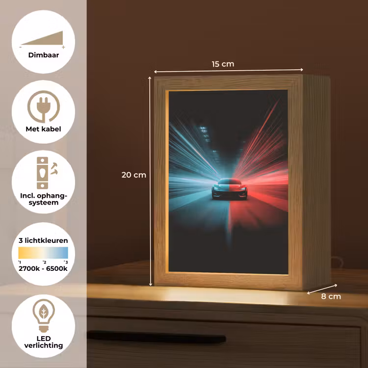 Sportwagen - Rood - Blauw - Snelheid Light Box met kabel klein -USP_NL