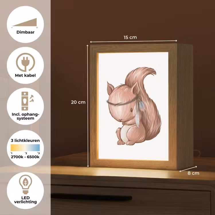 Eekhoorn - Dier - Bosdieren - Bruin Light Box met kabel klein -USP_NL