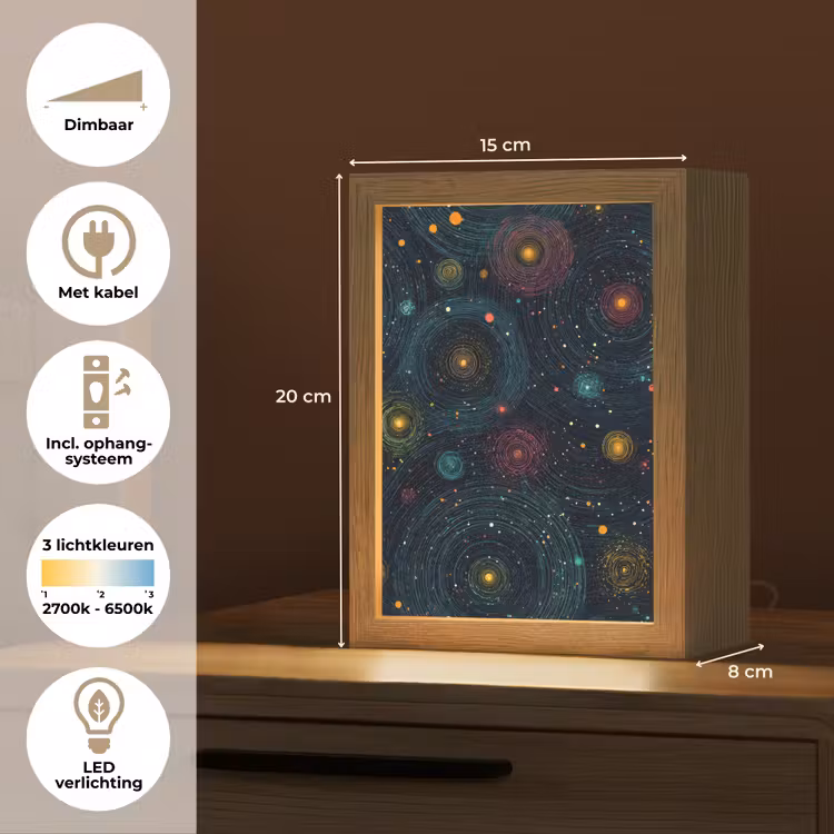 Sterren - Kleurrijk - Lichtgevende kernen Light Box met kabel klein -USP_NL