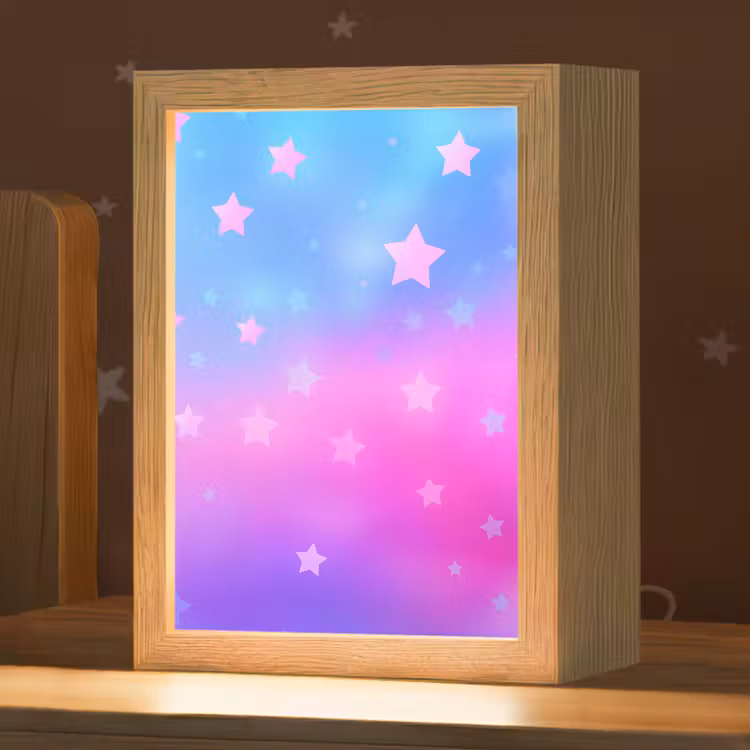 Sterren - Roze - Blauw Light Box met kabel klein -zzz_3d_website