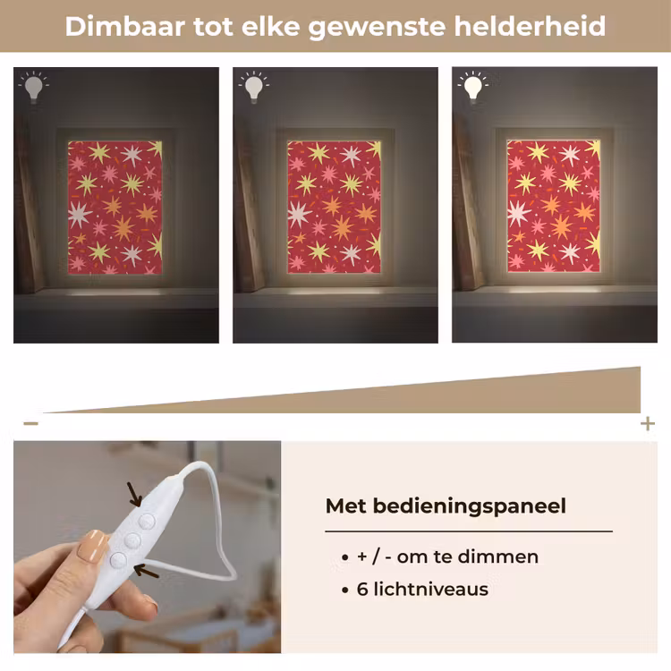 Sterren - Speels - Rood Light Box met kabel (Kinderlampje) klein 904 -USP_dimbaarNL