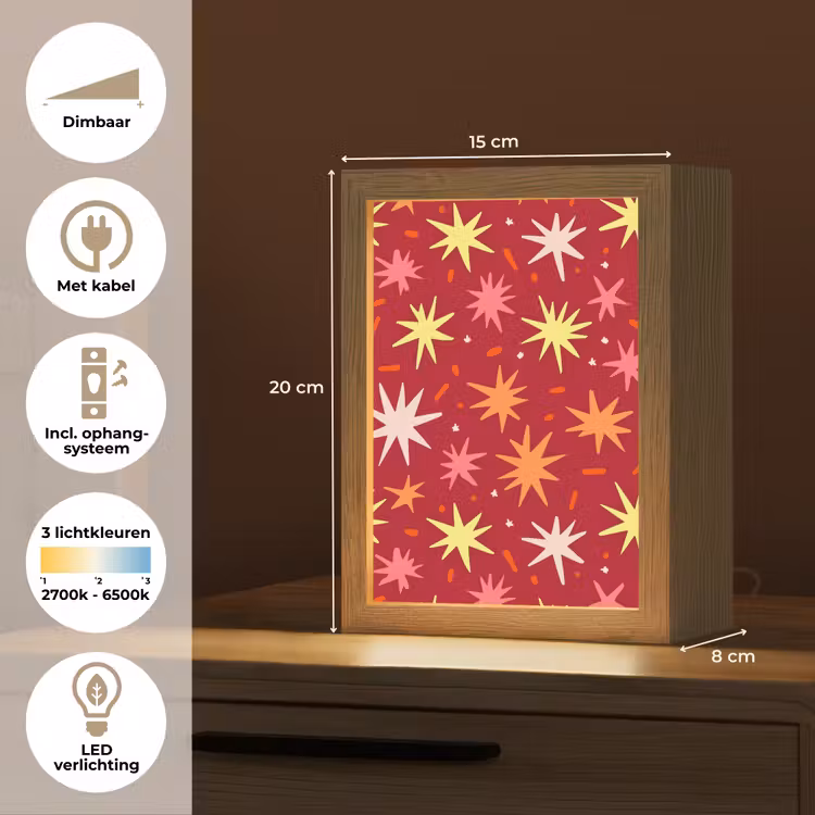 Sterren - Speels - Rood Light Box met kabel (Kinderlampje) klein 904 -USP_NL