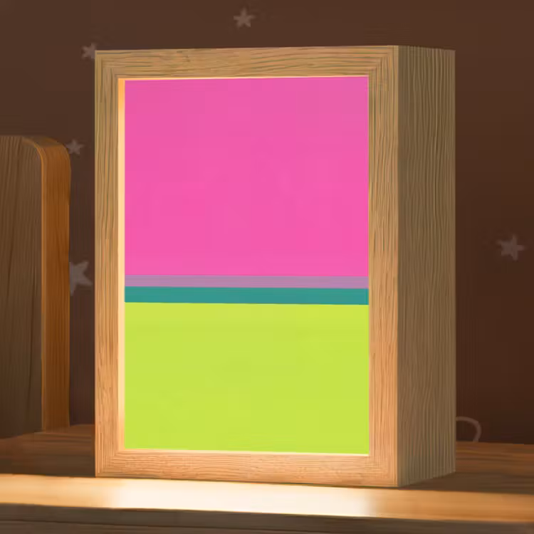 Strepen - Modern - Kleurrijk Light Box met kabel (Kinderlampje) klein -zzz_3d_website