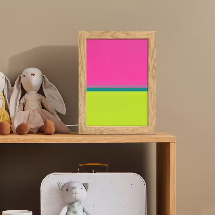 Strepen - Modern - Kleurrijk Light Box met kabel (Kinderlampje) klein -sfeer2_kind