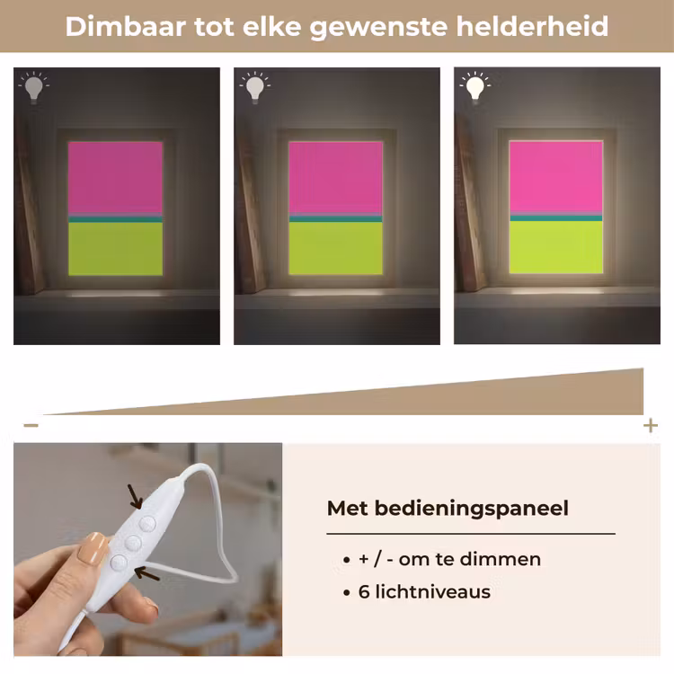 Strepen - Modern - Kleurrijk Light Box met kabel (Kinderlampje) klein -USP_dimbaarNL