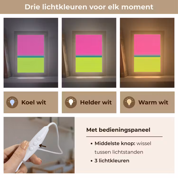 Strepen - Modern - Kleurrijk Light Box met kabel (Kinderlampje) klein -USP_lichtkleurNL
