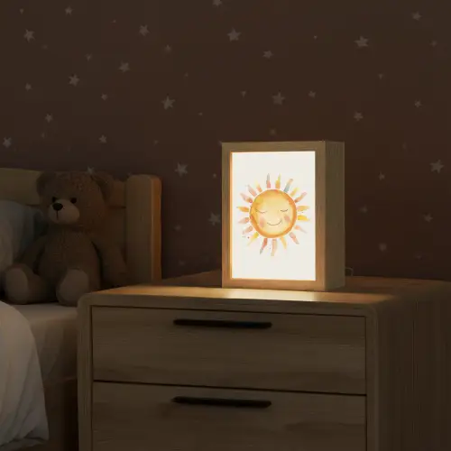 Zon - Watercolor - Geel Light Box met kabel klein -sfeer1_kind