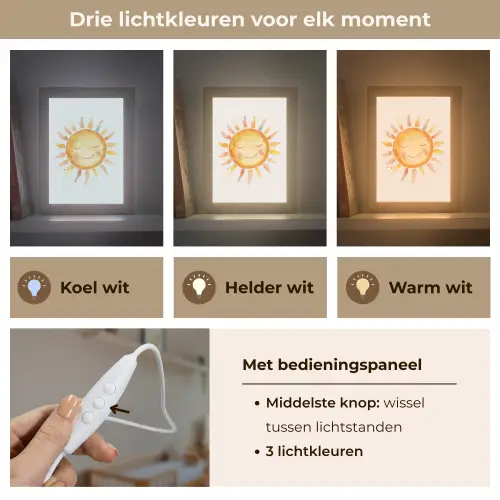 Zon - Watercolor - Geel Light Box met kabel klein -USP_lichtkleurNL