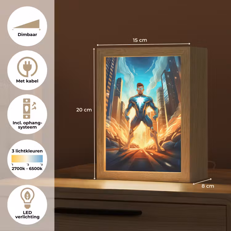 Superhelden - Kinderen - Jongens Light Box met kabel klein -USP_NL