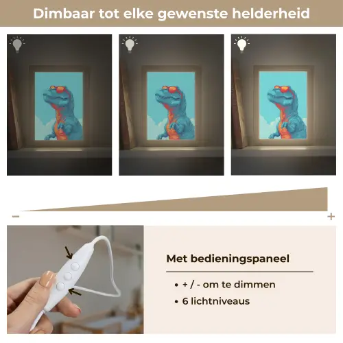 T-Rex - Blauw - Wolken - Zonnebril Light Box met kabel klein -USP_dimbaarNL
