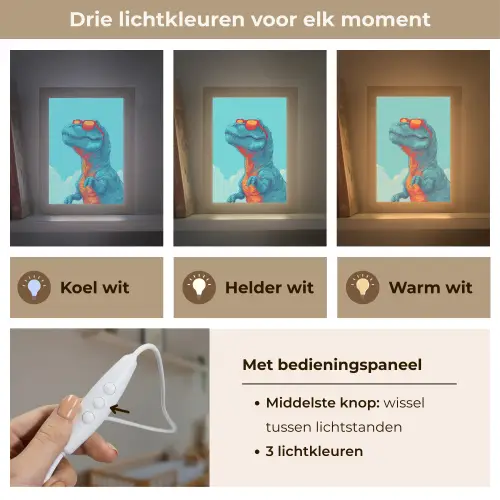 T-Rex - Blauw - Wolken - Zonnebril Light Box met kabel klein -USP_lichtkleurNL