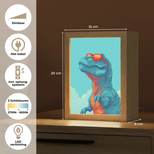 T-Rex - Blauw - Wolken - Zonnebril Light Box met kabel klein -USP_NL
