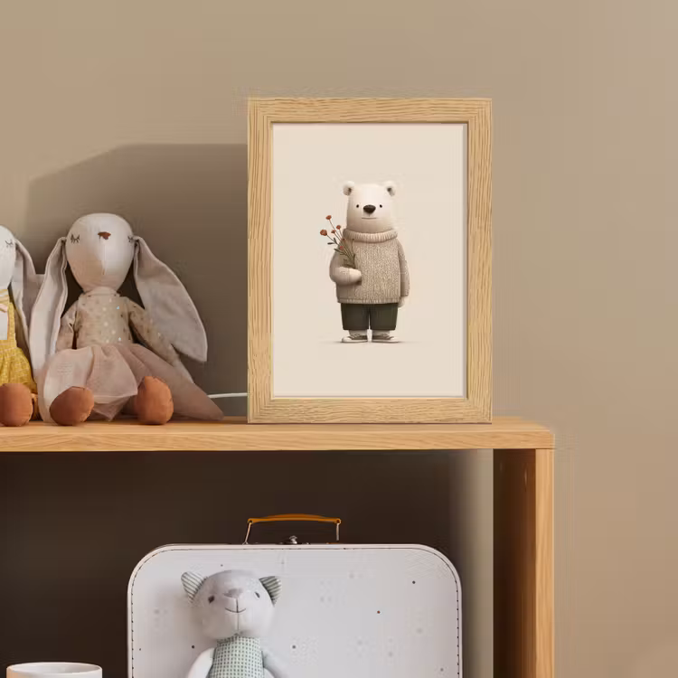 Knuffelbeer - Oranje bloemen - Vriendelijk Light Box met kabel klein -sfeer2_kind
