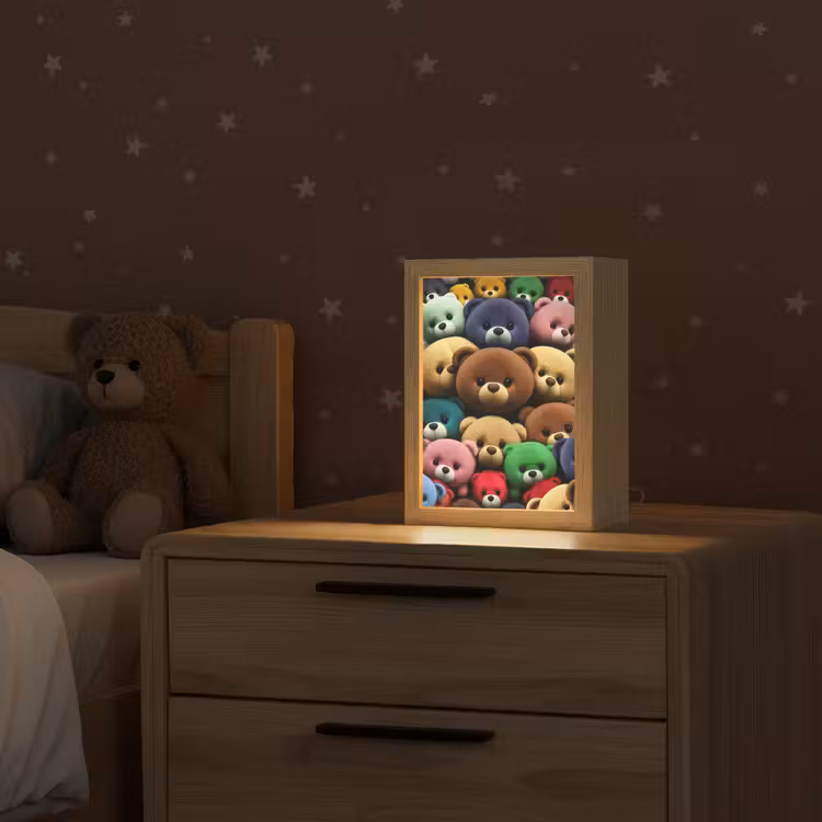 Knuffelbeer - Teddy - Design - Kids Light Box met kabel klein -sfeer1_kind