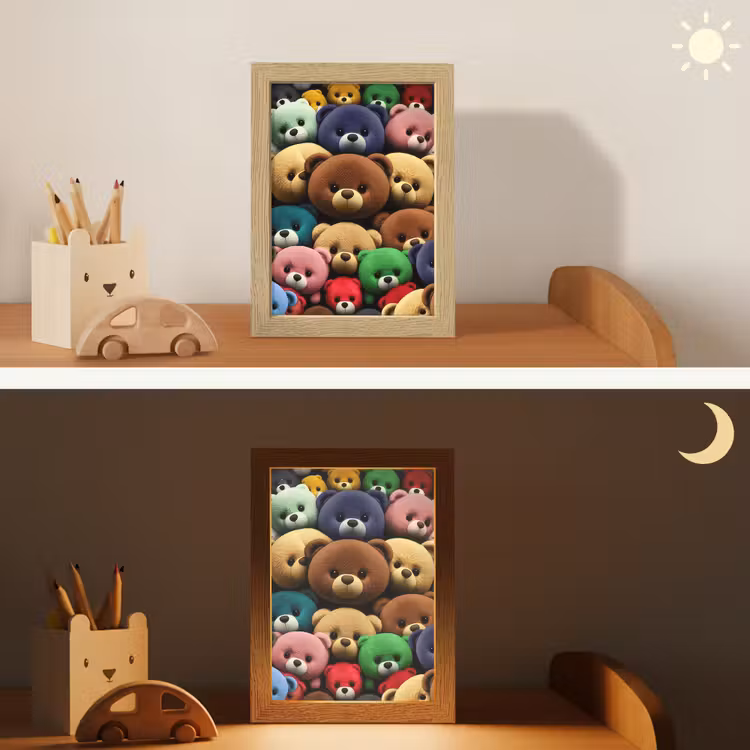 Knuffelbeer - Teddy - Design - Kids Light Box met kabel klein -sfeer3_kind