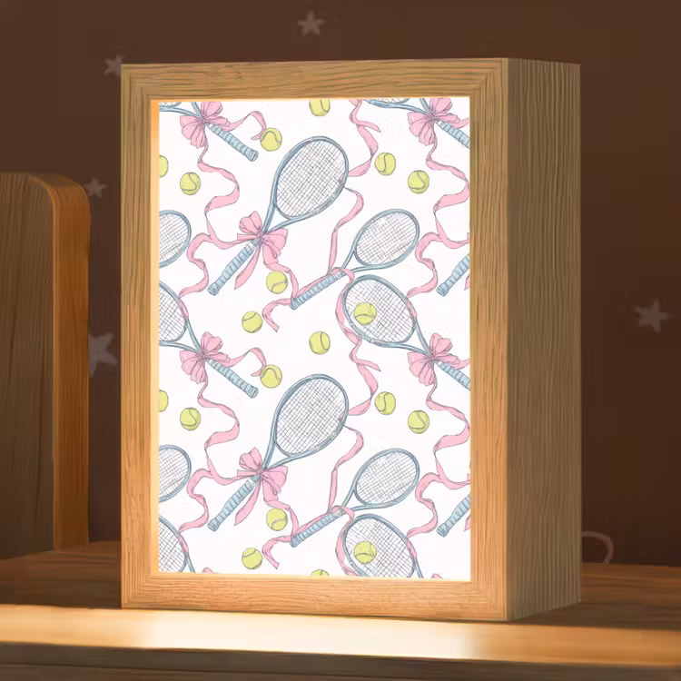 Tennis - Strikken - Kleurrijk Light Box met kabel (Kinderlampje) klein 904 -zzz_3d_website