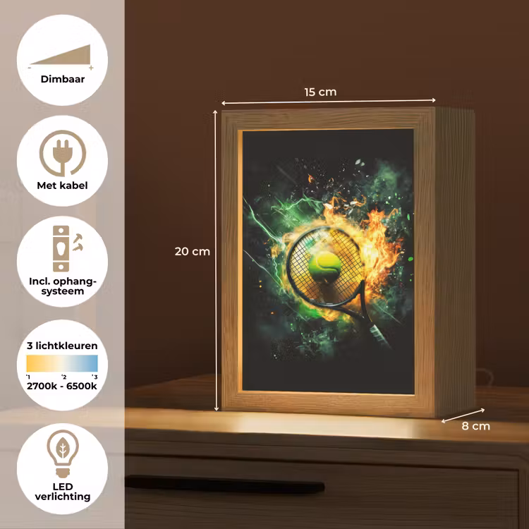 Tennis - Racket - Vuur - Groen Light Box met kabel klein -USP_NL