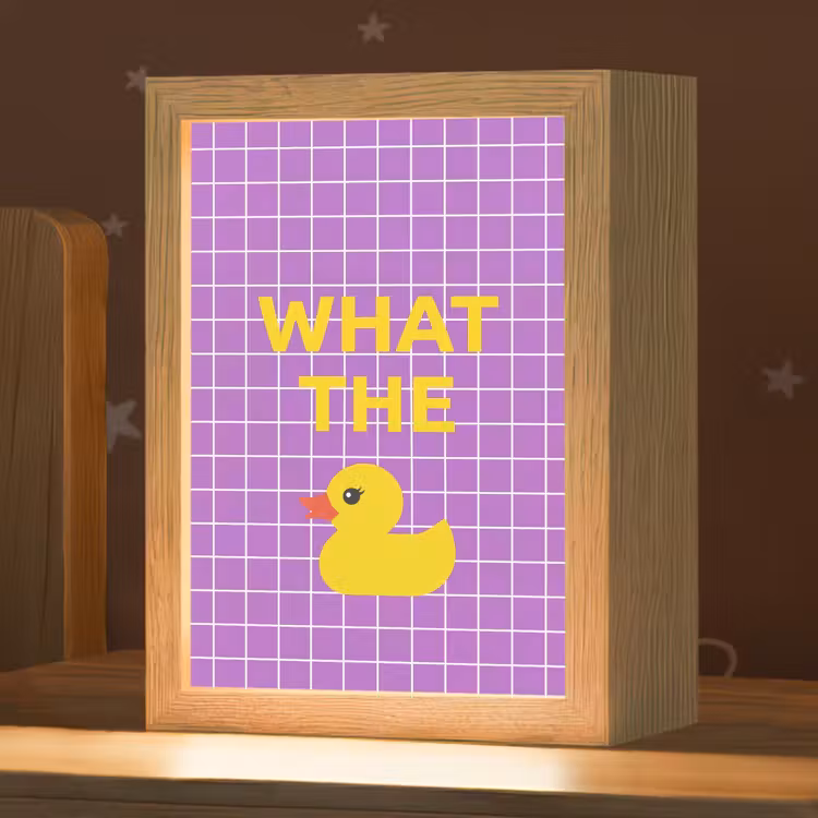 Tekst - Eend - Paars Light Box met kabel (Kinderlampje) klein -zzz_3d_website