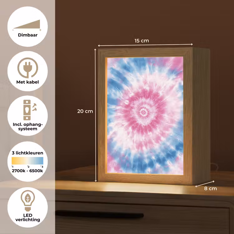Tie-dye - Roze - Patroon Light Box met kabel klein -USP_NL