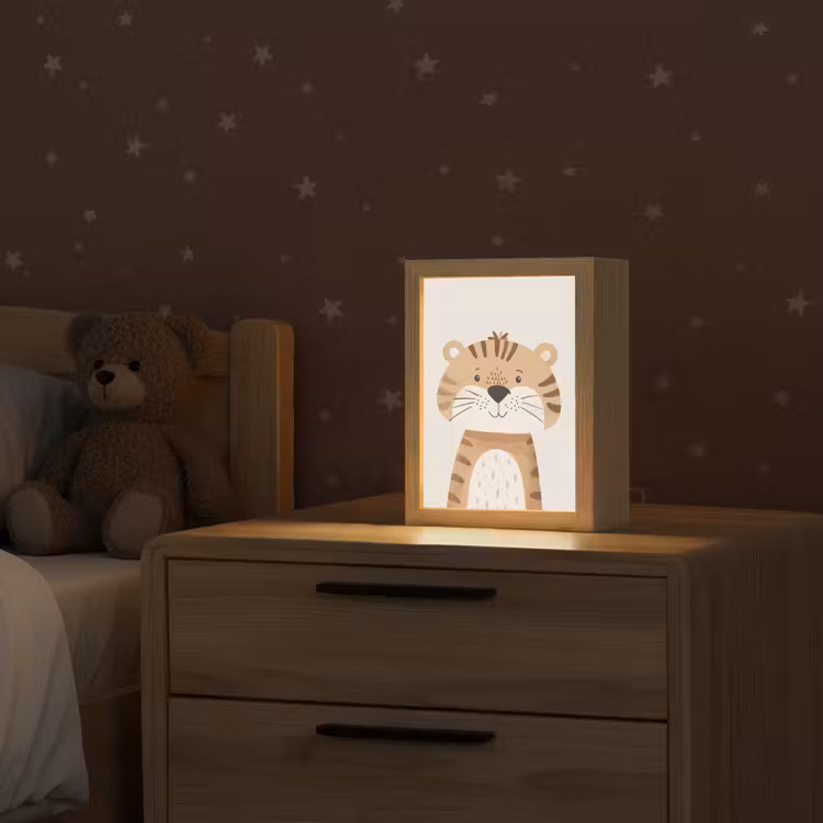 Tijger - Wilde dieren - Pastel Light Box met kabel klein -sfeer1_kind