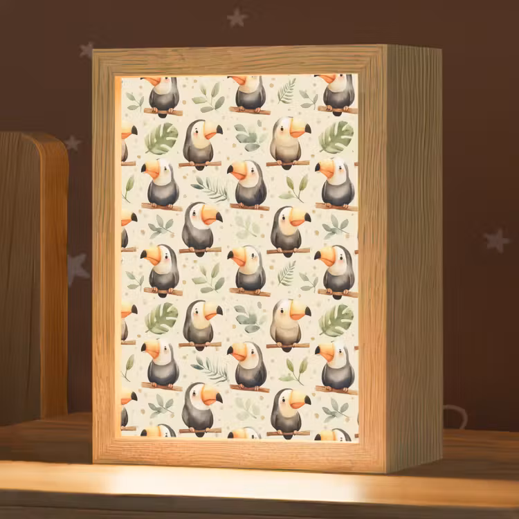 Toekans - Exotisch - Kleurrijk Light Box met kabel (Kinderlampje) klein 904 -zzz_3d_website