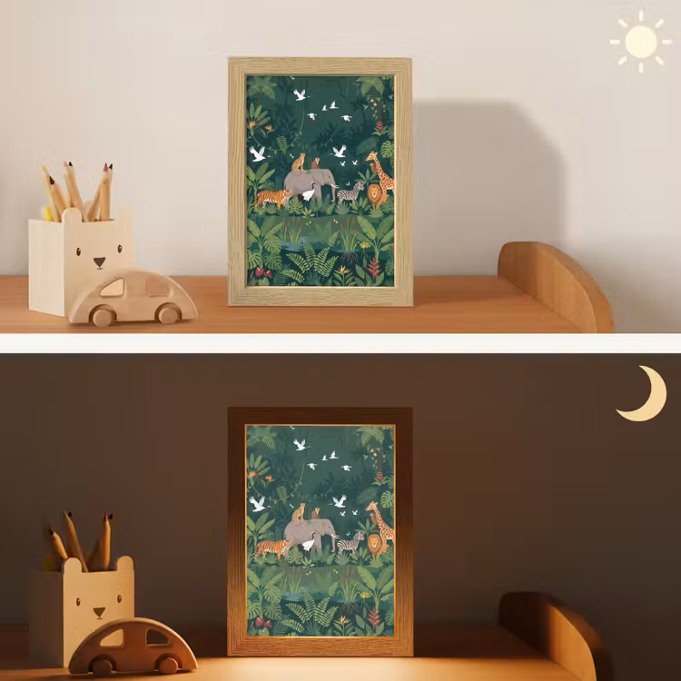 Tropisch - Jungle - Groen Light Box met kabel (Kinderlampje) klein -sfeer3_kind