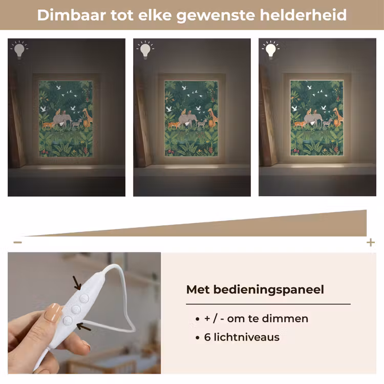 Tropisch - Jungle - Groen Light Box met kabel (Kinderlampje) klein -USP_dimbaarNL