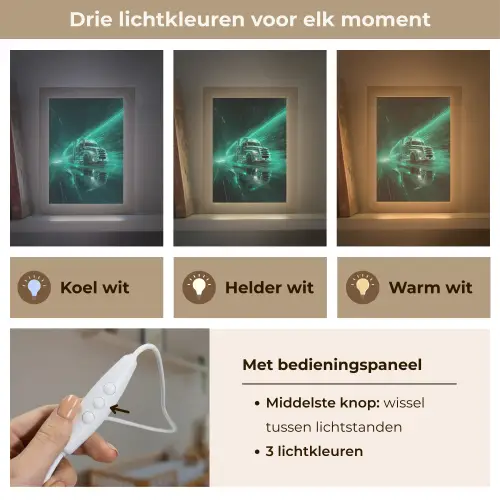 Vrachtwagen - Snelheid - Groen - Neon Light Box met kabel klein -USP_lichtkleurNL