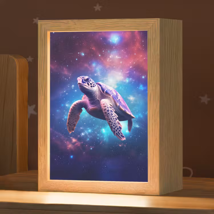 Schildpad - Dier - Galaxy - Ruimte Light Box met kabel klein -zzz_3d_website