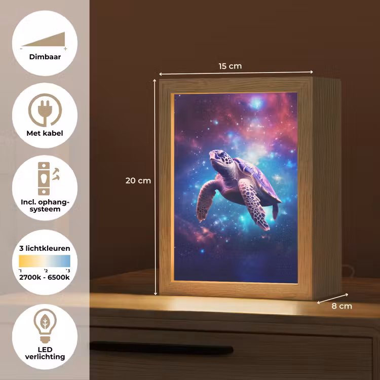 Schildpad - Dier - Galaxy - Ruimte Light Box met kabel klein -USP_NL