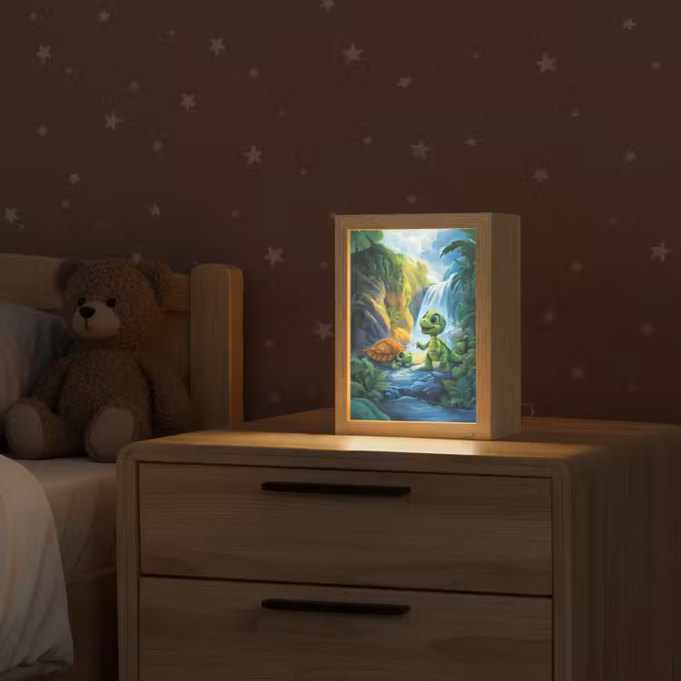 Schildpad - Dino - Jungle - Waterval Light Box met kabel klein -sfeer1_kind