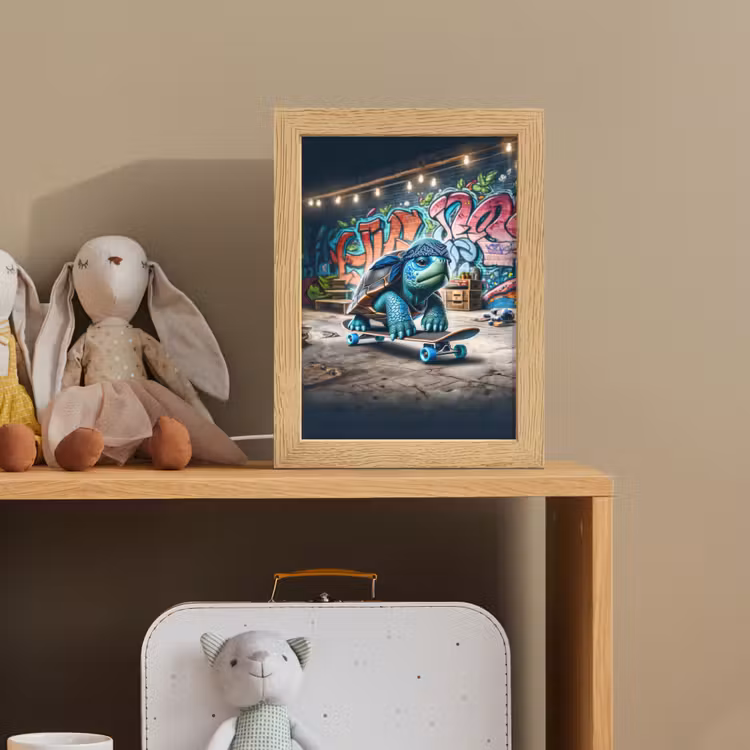 Schildpad - Graffiti - Skateboard - Jongens Light Box met kabel klein -sfeer2_kind