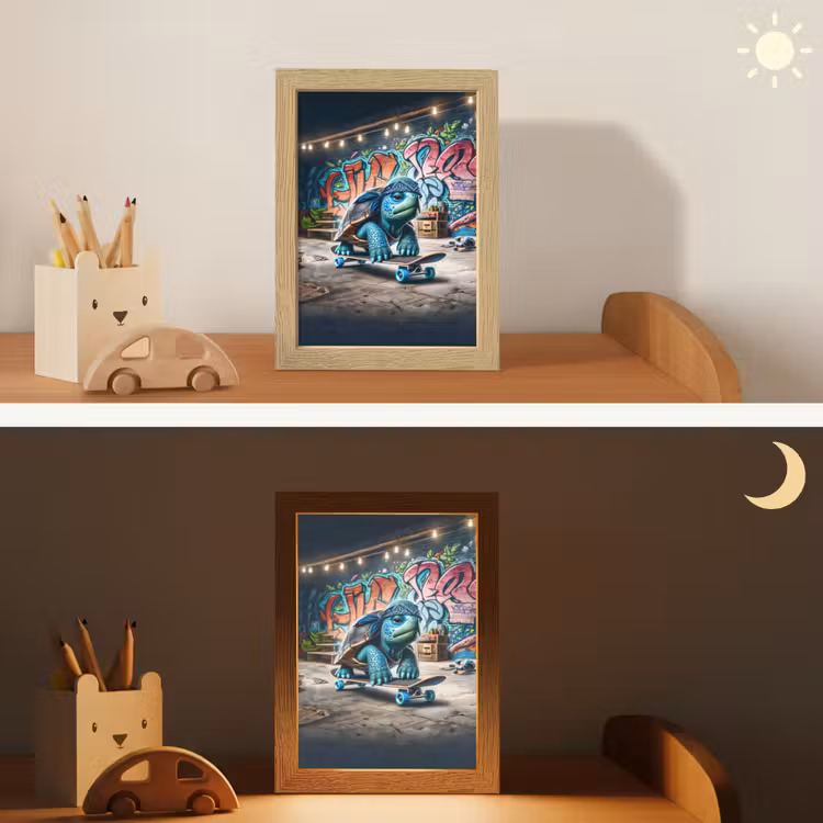 Schildpad - Graffiti - Skateboard - Jongens Light Box met kabel klein -sfeer3_kind