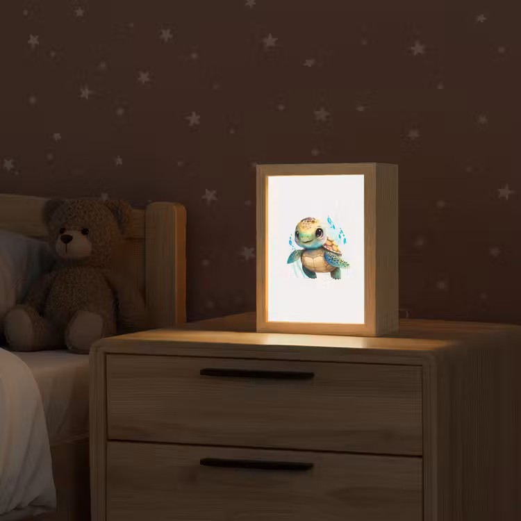 Schildpad - Waterverf - Kleuren - Dieren - Meisjes - Jongens Light Box met kabel klein -sfeer1_kind