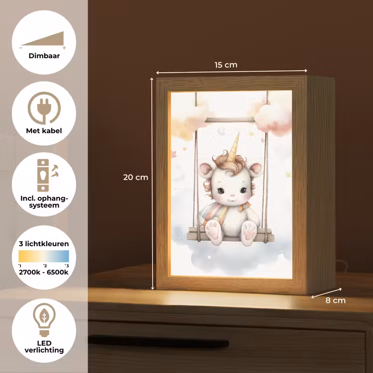 Eenhoorn - Dier - Kinderen - Unicorn Light Box met kabel klein -USP_NL