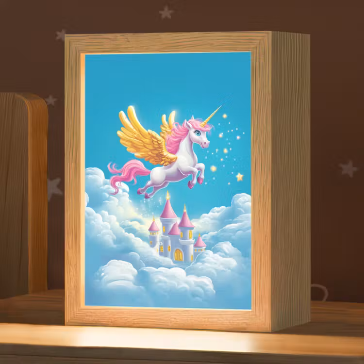 Eenhoorn - Fantasie - Kasteel Light Box met kabel klein -zzz_3d_website
