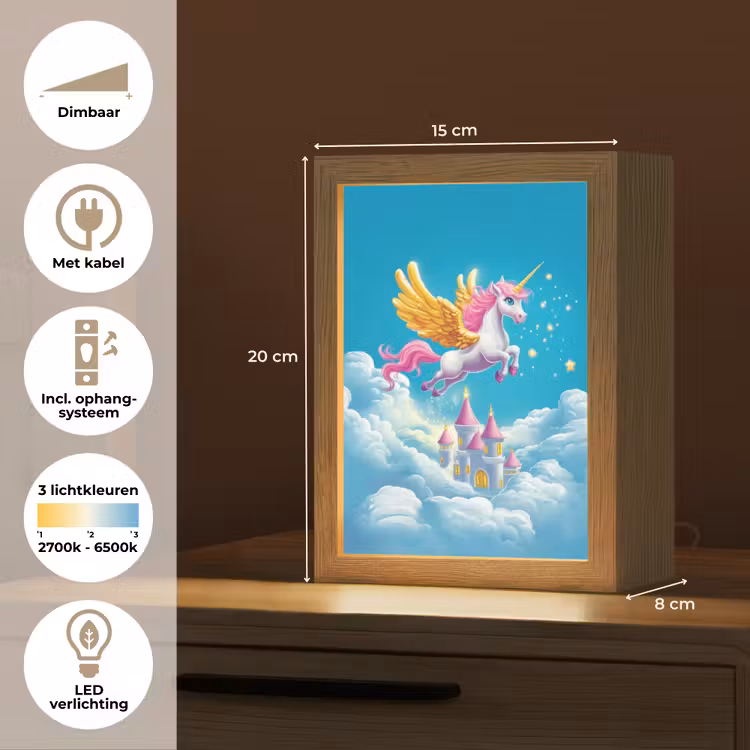 Eenhoorn - Fantasie - Kasteel Light Box met kabel klein -USP_NL