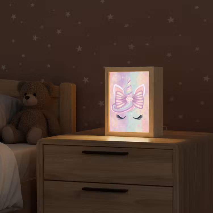Eenhoorn - Glitters - Regenboog - Pastel Light Box met kabel klein -sfeer1_kind