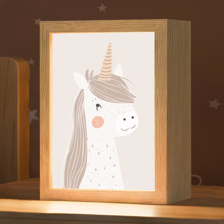 Eenhoorn - Pastel kleuren - Unicorn Light Box met kabel klein -zzz_3d_website