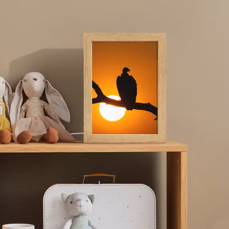 Gier - Tak - Zon - Oranje Light Box met kabel (Kinderlampje) klein -sfeer2_kind
