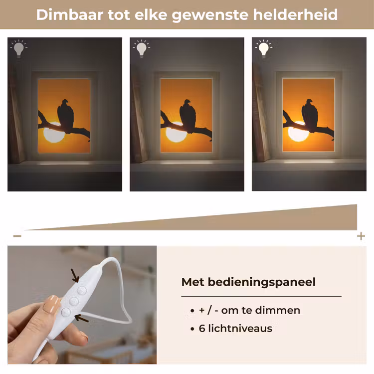 Gier - Tak - Zon - Oranje Light Box met kabel (Kinderlampje) klein -USP_dimbaarNL