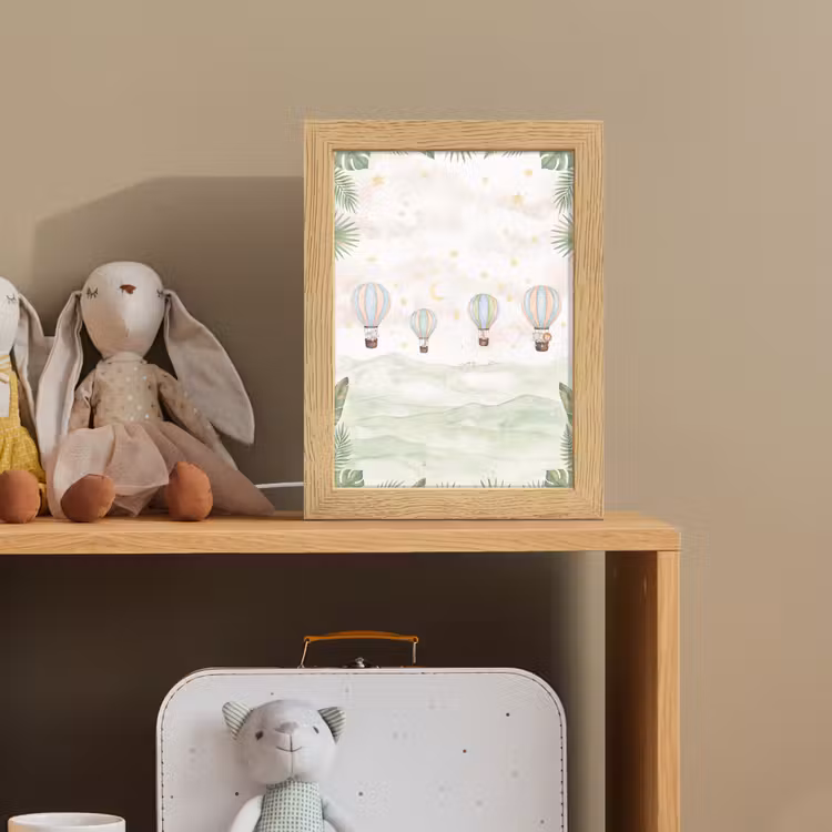 Aquarel - Luchtballonnen - Pastel Light Box met kabel (Kinderlampje) klein -sfeer2_kind