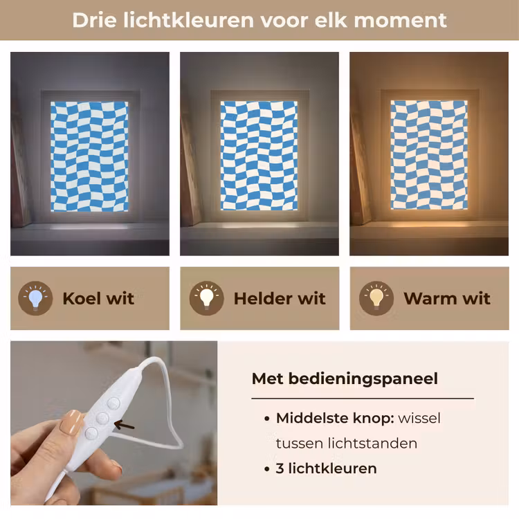 Golvend - Patroon - Blauw Light Box met kabel (Kinderlampje) klein 904 -USP_lichtkleurNL