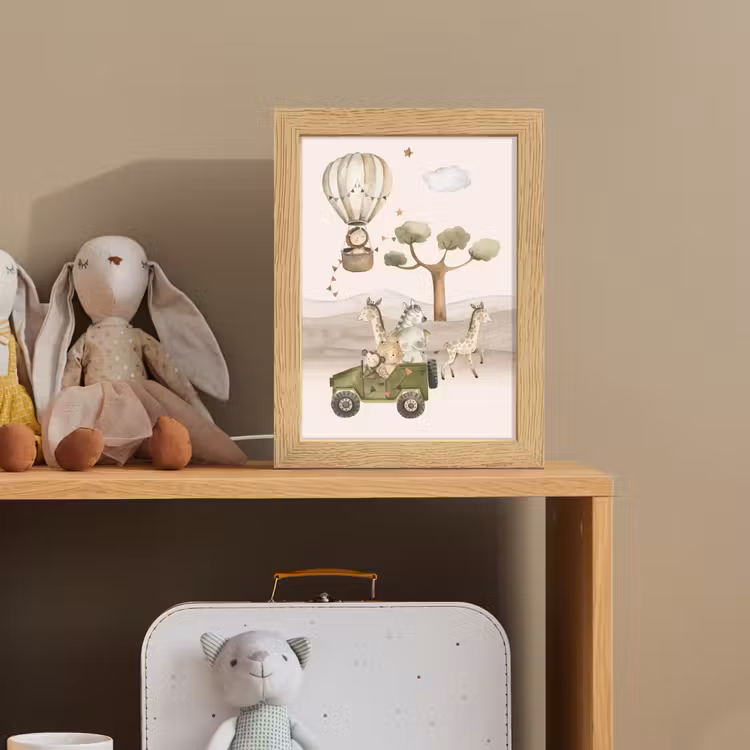 Wilde dieren - Safari - Watercolor - Luchtballon Light Box met kabel klein -sfeer2_kind