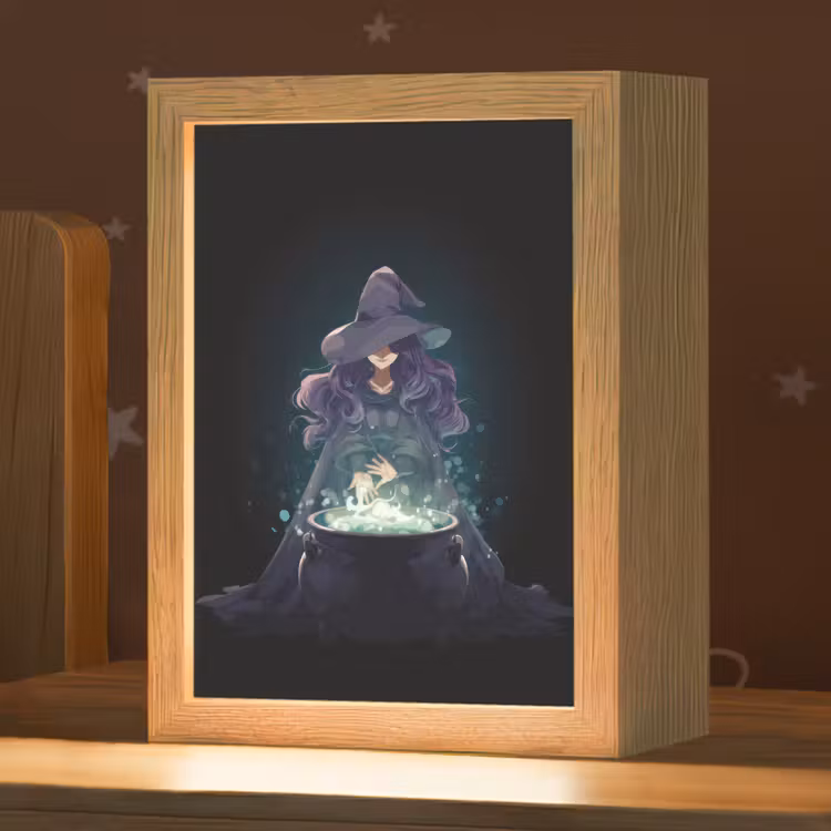 Heks - Magie - Heksenketel - Paars Light Box met kabel klein -zzz_3d_website