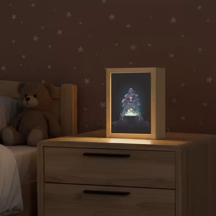 Heks - Magie - Heksenketel - Paars Light Box met kabel klein -sfeer1_kind
