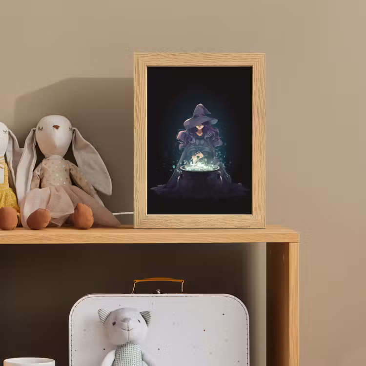 Heks - Magie - Heksenketel - Paars Light Box met kabel klein -sfeer2_kind