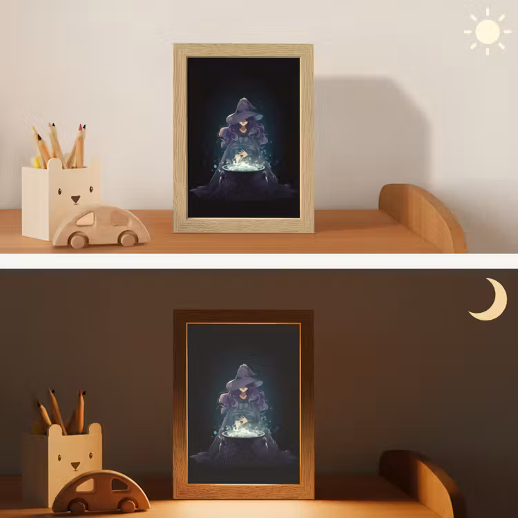 Heks - Magie - Heksenketel - Paars Light Box met kabel klein -sfeer3_kind