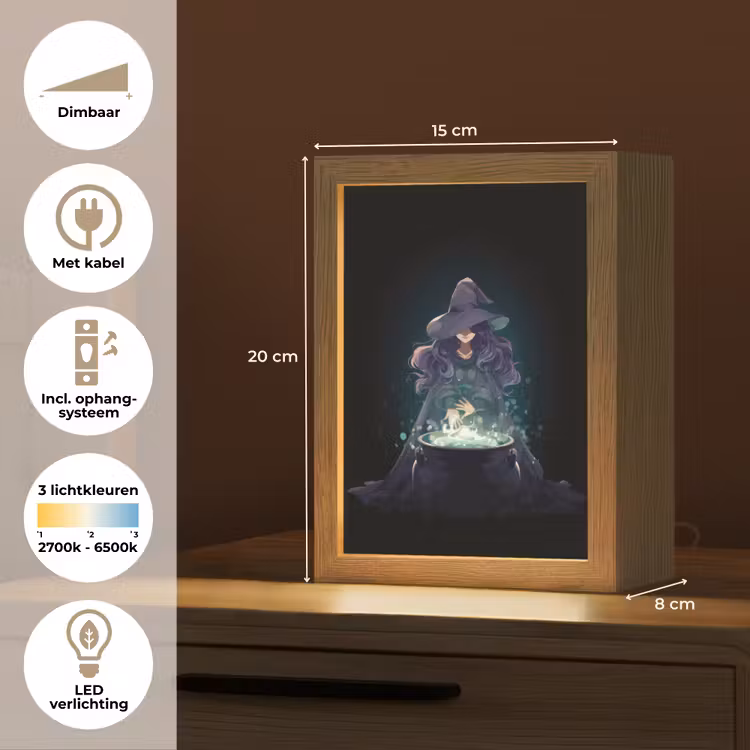 Heks - Magie - Heksenketel - Paars Light Box met kabel klein -USP_NL