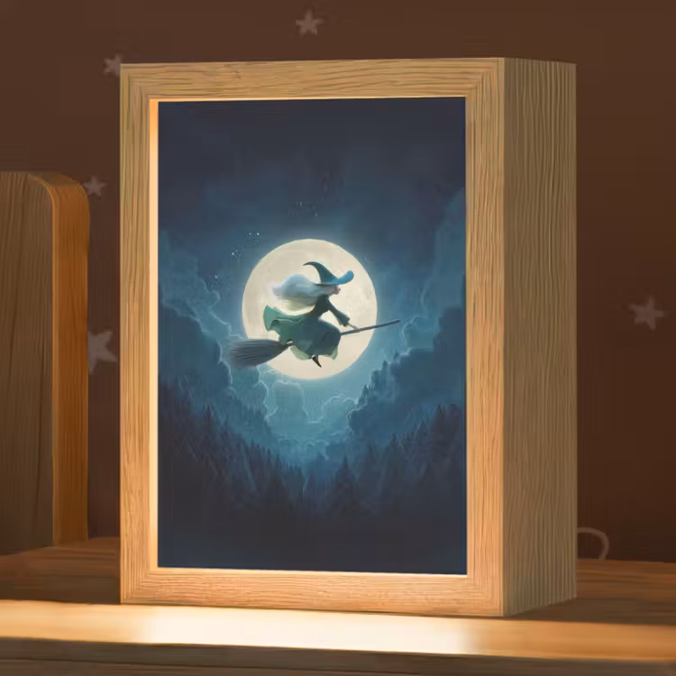 Heks - Maand - Bos - Magisch Light Box met kabel klein -zzz_3d_website